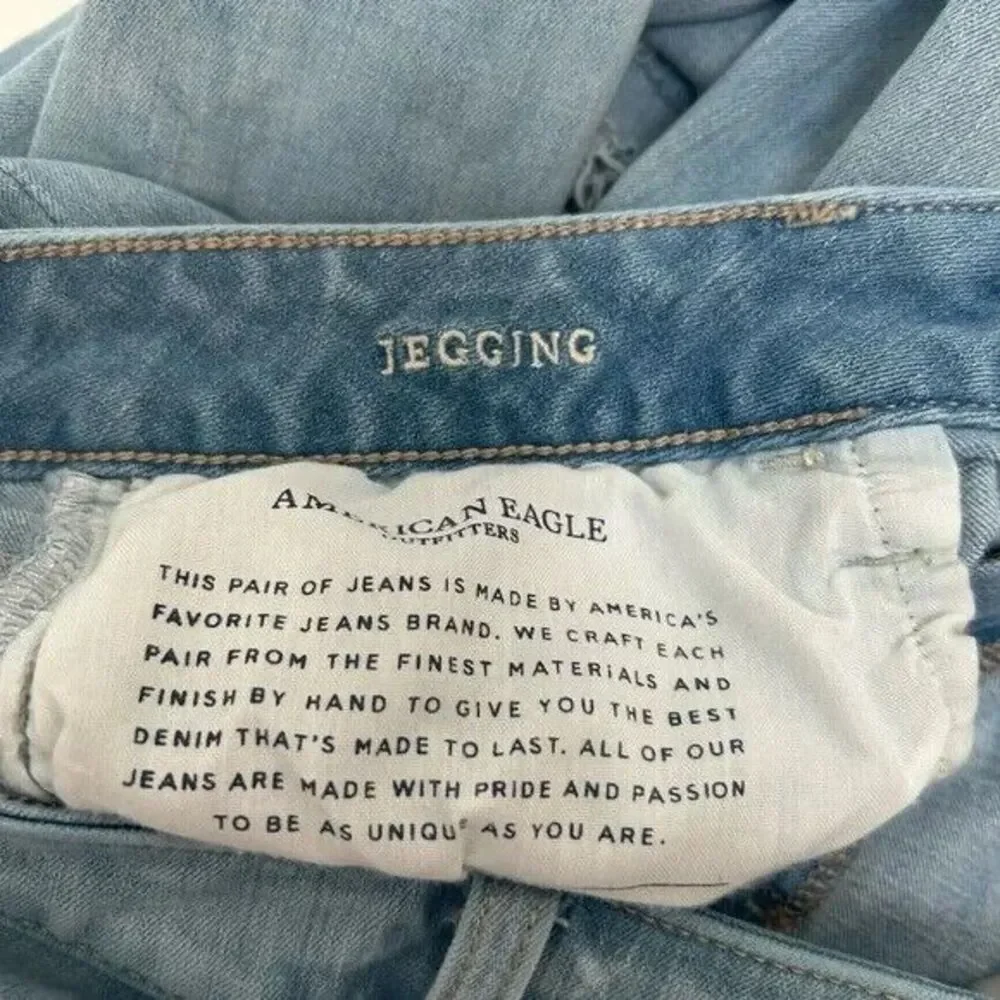 AMERICAN EAGLE SUPER SUPER Stretch x4 Jegging Jeans size 8‎ Long